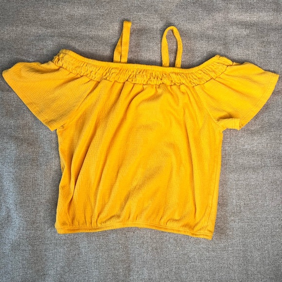 Forever 21 Brand Yellow Off-Shoulder Top - Girl Size 10 - Picture 3 of 3